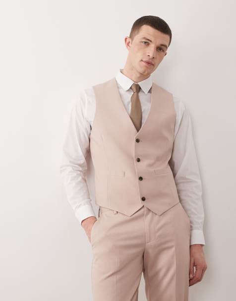 ASOS DESIGN – Skinny-Fit-Anzugweste in Staubrosa - view 1