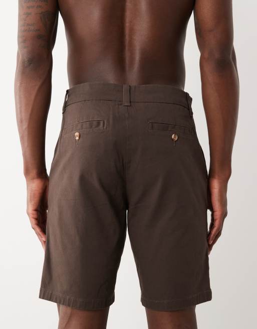 ASOS DESIGN skinny fit chino shorts in brown, 5 of 5