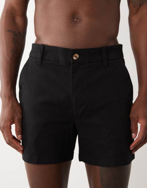 ASOS DESIGN – Skinny-Fit-Chino-Shorts in Schwarz mit kürzerer Länge, 4 von 5