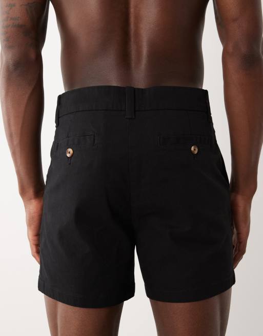 ASOS DESIGN – Skinny-Fit-Chino-Shorts in Schwarz mit kürzerer Länge, 5 von 5