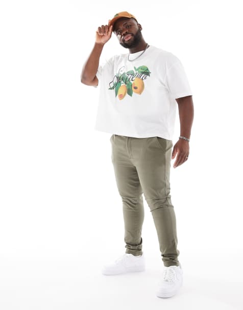 ASOS DESIGN skinny fit chinos in khaki - view 1