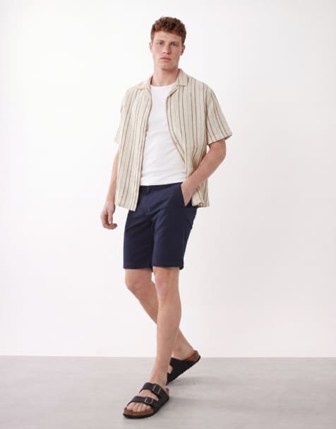 ASOS DESIGN - Skinny-fit chinoshort in marineblauw - view 1