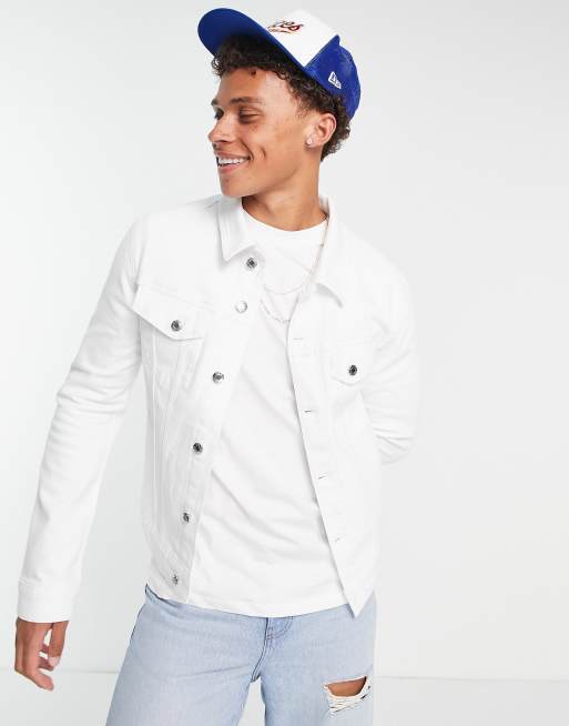 Designer white denim clearance jacket