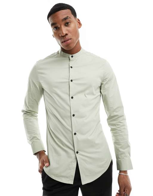 Olive green and white hot sale shirt