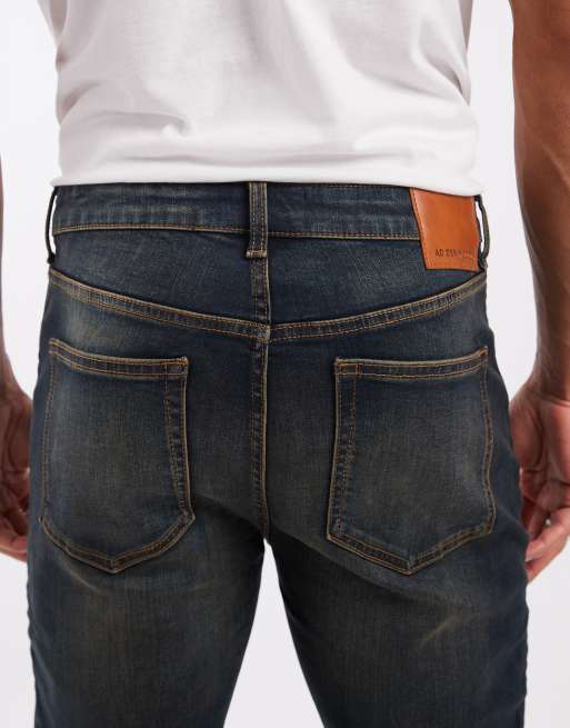 ASOS DESIGN skinny fit jeans with tint in dark wash blue, 5 of 5