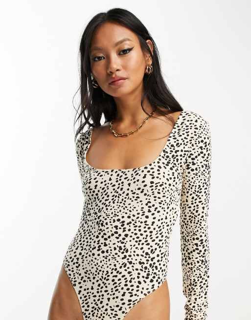 EIFER Leopard Bodysuit for Women Sexy Bodycon Skinny Body Suit