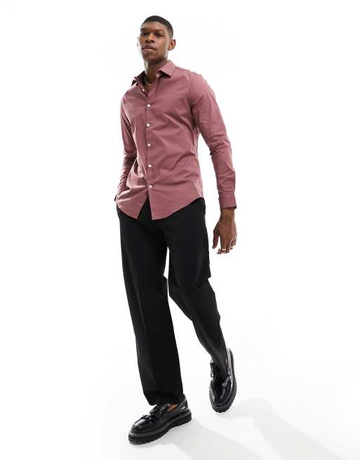ASOS DESIGN - Skinny-fit overhemd in oudroze, 4 van 4