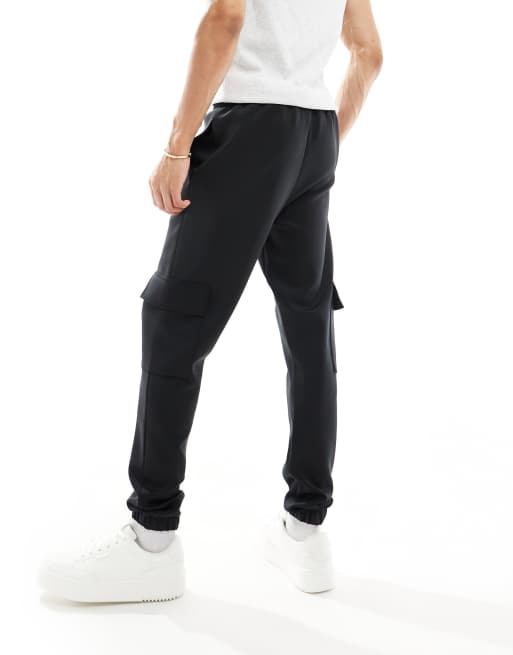 ASOS DESIGN skinny fit scuba cargo joggers in black ASOS