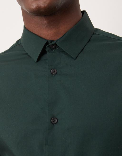 Dark green best sale slim fit shirt