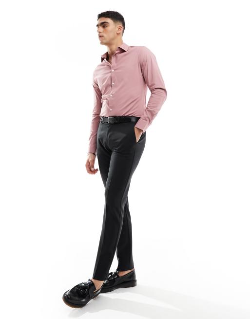 ASOS DESIGN skinny fit shirt in dusty rose