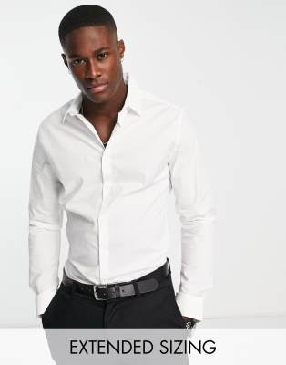 Asos Design Formal Poplin Slim Fit Shirt In White