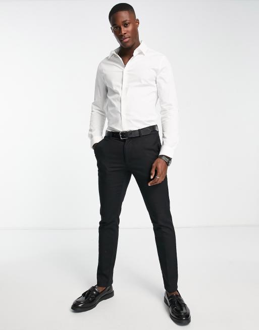 ASOS DESIGN skinny fit shirt in white, 4 of 4