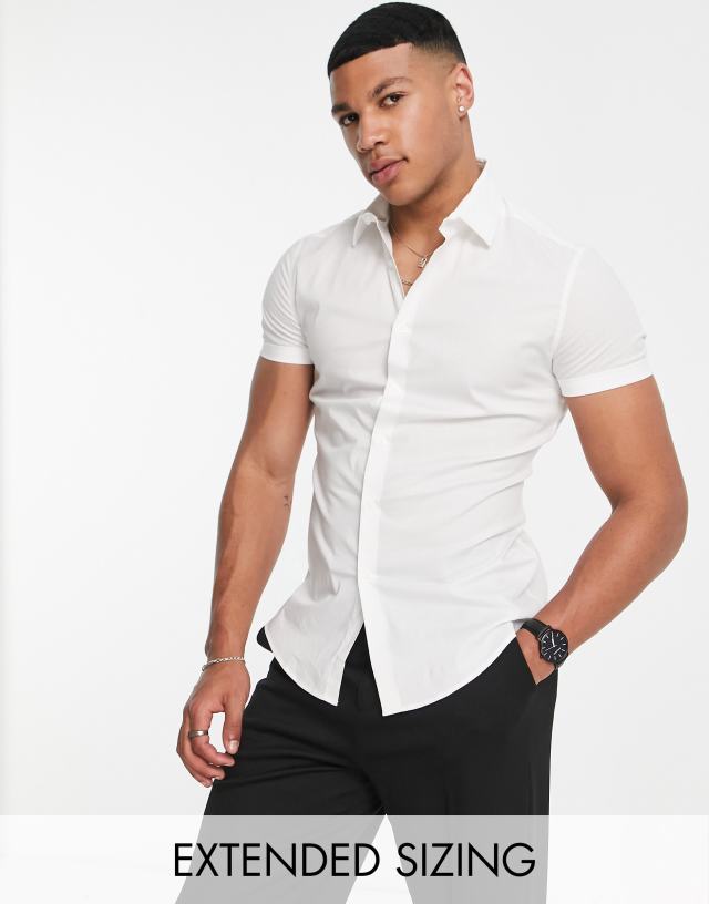 ASOS DESIGN skinny fit shirt in white