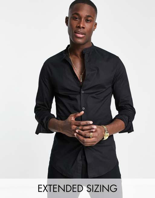 Slim fit hot sale grandad shirt