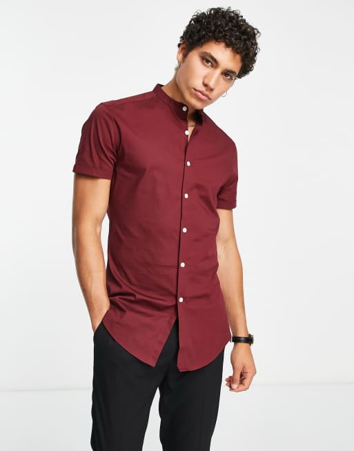 Burgundy shirt deals for men