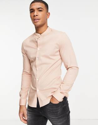 ASOS DESIGN skinny fit shirt with 