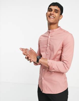 ASOS DESIGN skinny fit shirt with 
