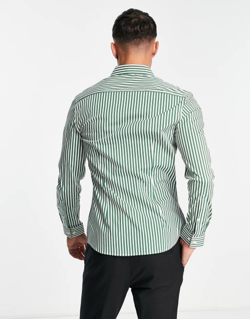 green shirt with black stripes