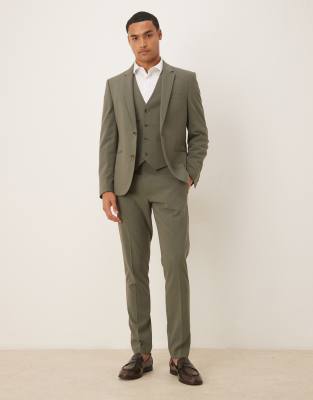 Asos Design Skinny Fit Suit Pants In Green