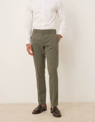 ASOS DESIGN ASOS DESIGN skinny fit suit trousers in khaki-Green