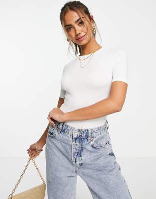 Asos Design Skinny Fit T-shirt Bodysuit In White