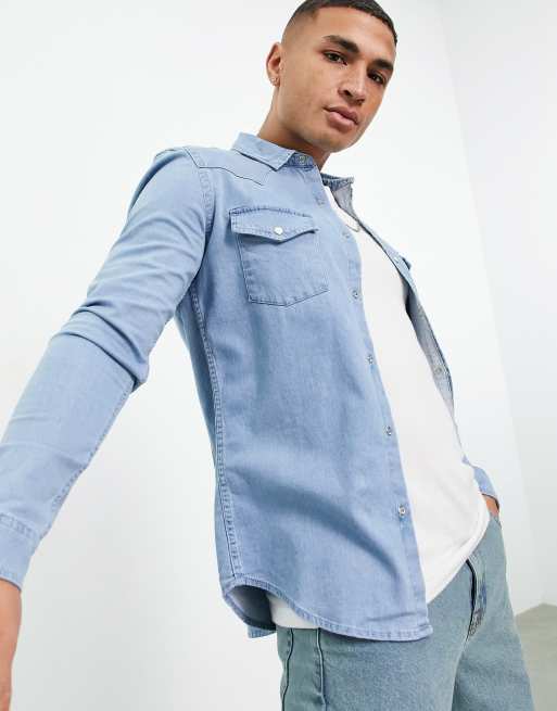 Light colored 2024 denim shirt