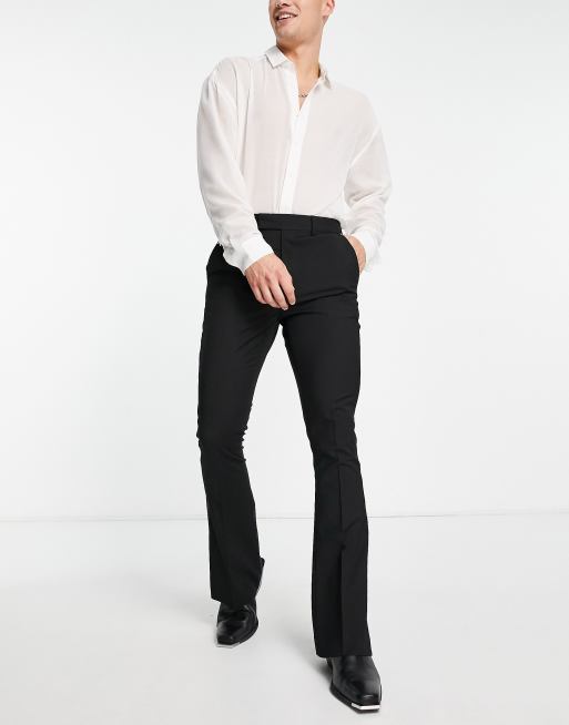 Flared Trousers, Mens, Black