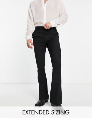 ASOS DESIGN skinny flare black tuxedo suit trousers