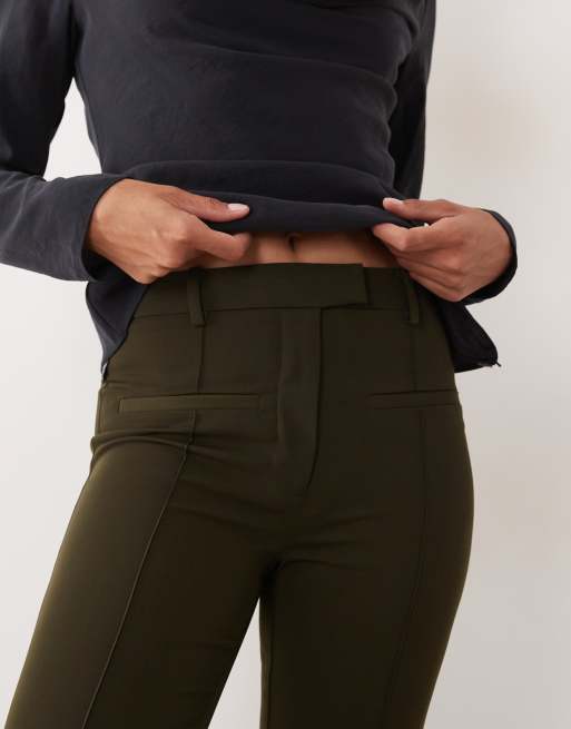 ASOS DESIGN skinny flare broek in donkergroen, 4 van 5