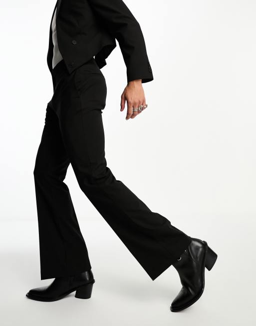 ASOS DESIGN - Skinny flare-pantalon in zwart