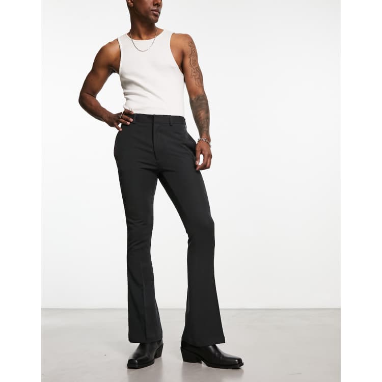 Black skinny sale flare trousers