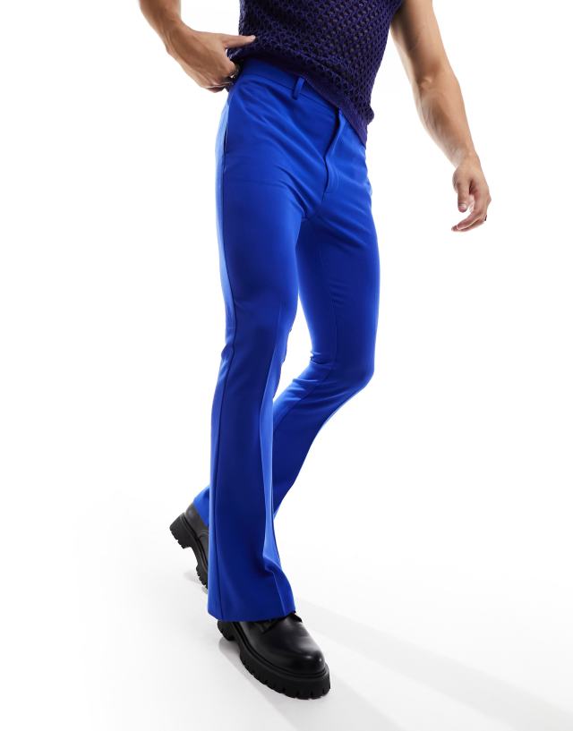 ASOS DESIGN - skinny flared smart trousers in blue