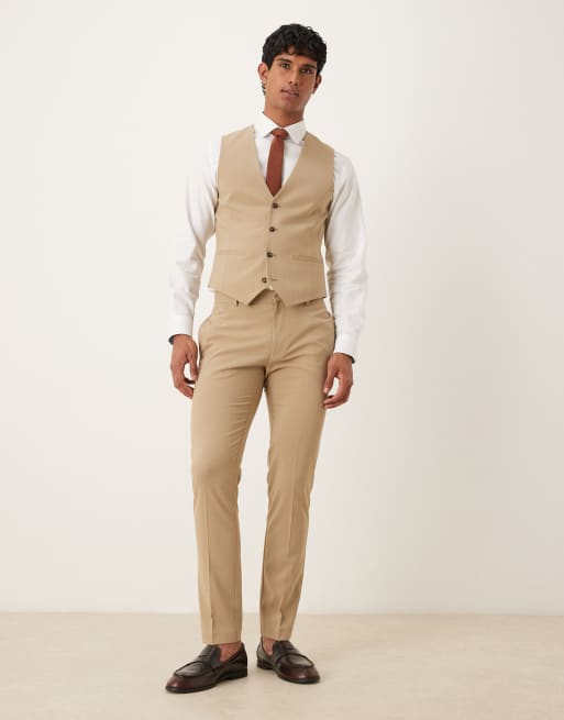 ASOS DESIGN - Skinny gilet in beige, 2 van 5