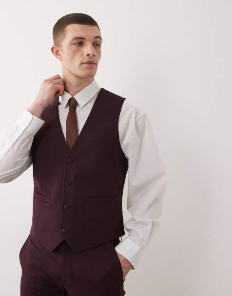 ASOS DESIGN - Skinny gilet in bordeauxrood - view 1