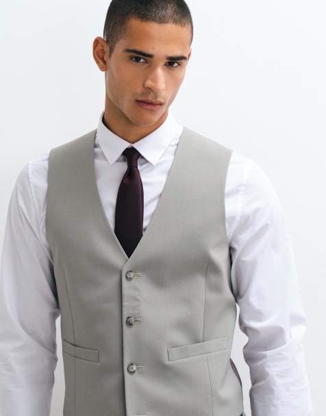 ASOS DESIGN - Skinny gilet in grijs - view 1
