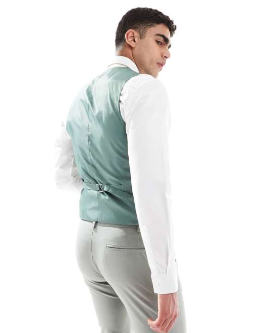 ASOS DESIGN - Skinny gilet in lichtgroen, 4 van 5
