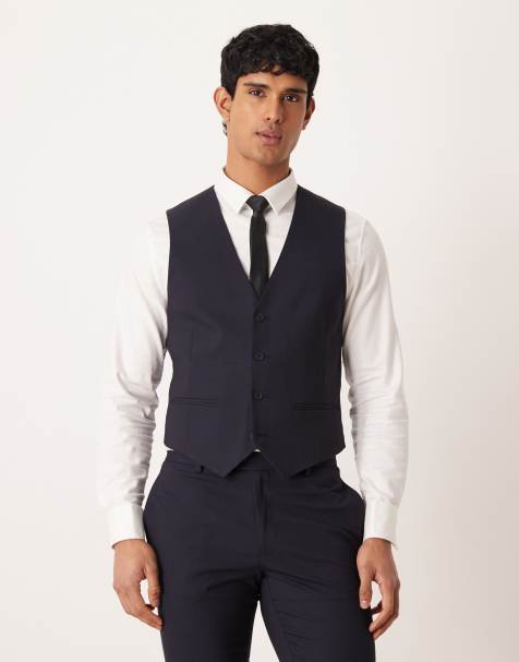 ASOS DESIGN - Skinny gilet in marineblauw - view 1