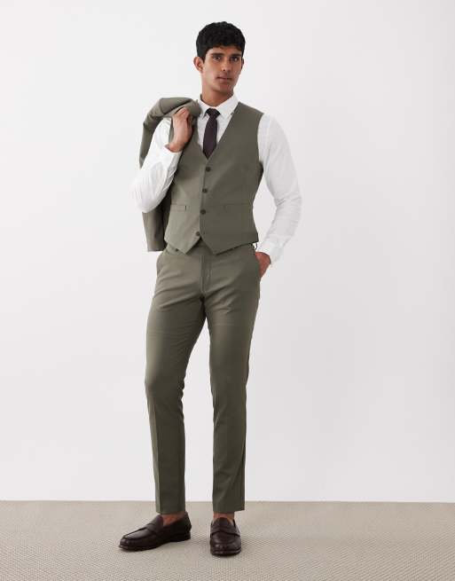 ASOS DESIGN - Skinny gilet in middengroen, 2 van 5