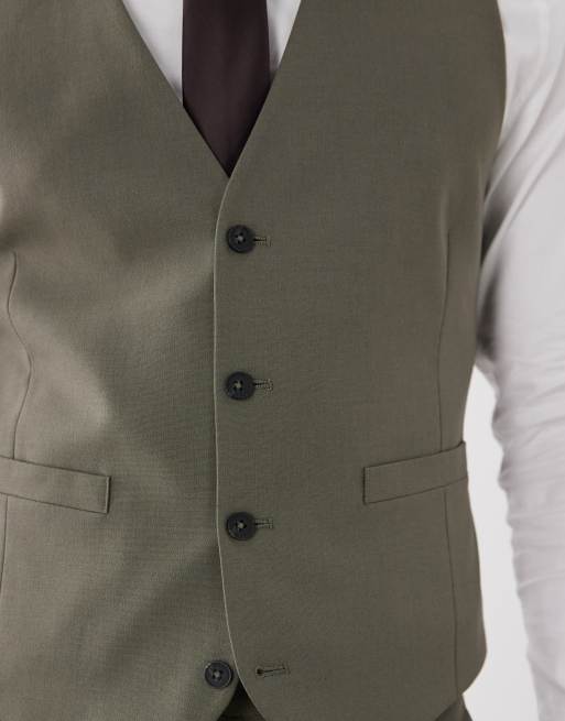 ASOS DESIGN - Skinny gilet in middengroen, 3 van 5