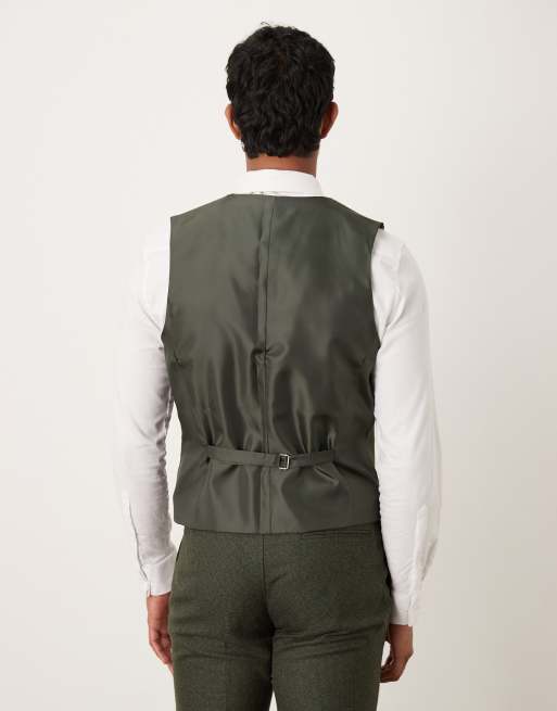 ASOS DESIGN - Skinny gilet met microtextuur in groen, 3 van 5
