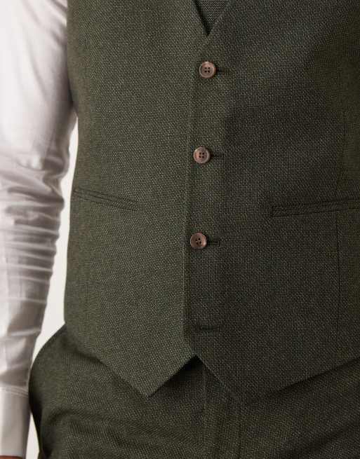 ASOS DESIGN - Skinny gilet met microtextuur in groen, 5 van 5