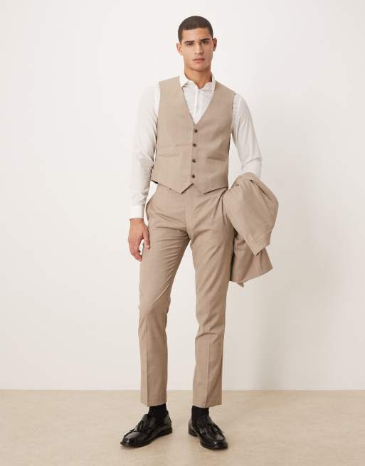 ASOS DESIGN - Skinny gilet met ruiten in bruin, 2 van 5