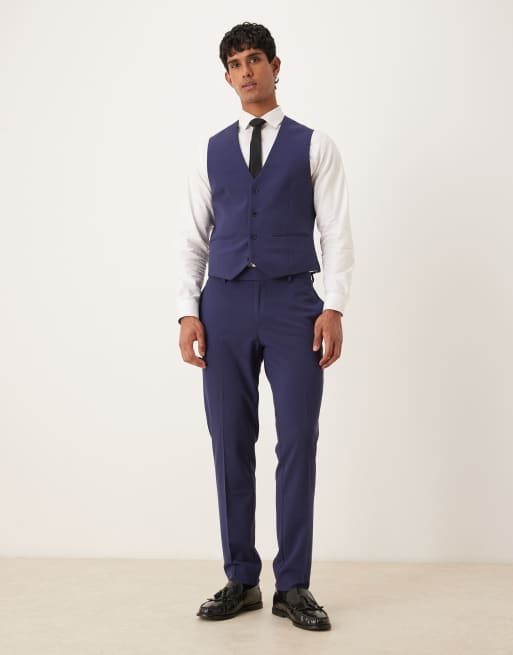 ASOS DESIGN - Skinny gilet met stretch in marineblauw, 2 van 5