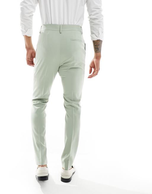 ASOS DESIGN - Skinny-habitbukser i salviegrøn, 2 af 5