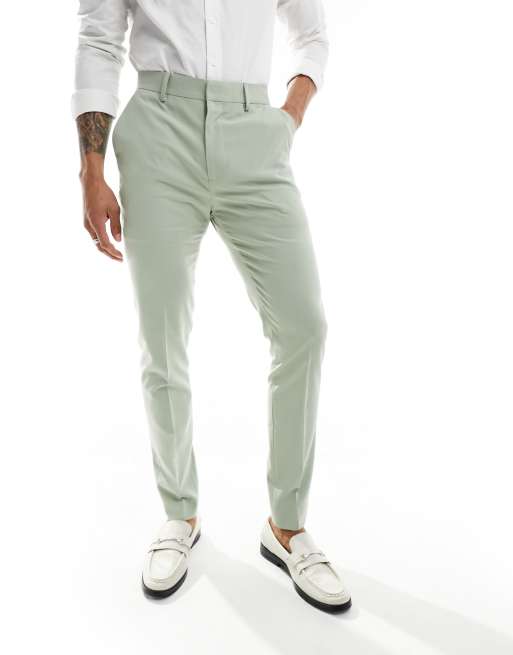ASOS DESIGN - Skinny-habitbukser i salviegrøn, 5 af 5