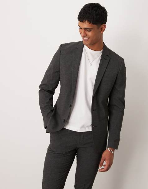 ASOS DESIGN - Skinny habitjakke med salt- og peber-tekstur - view 1