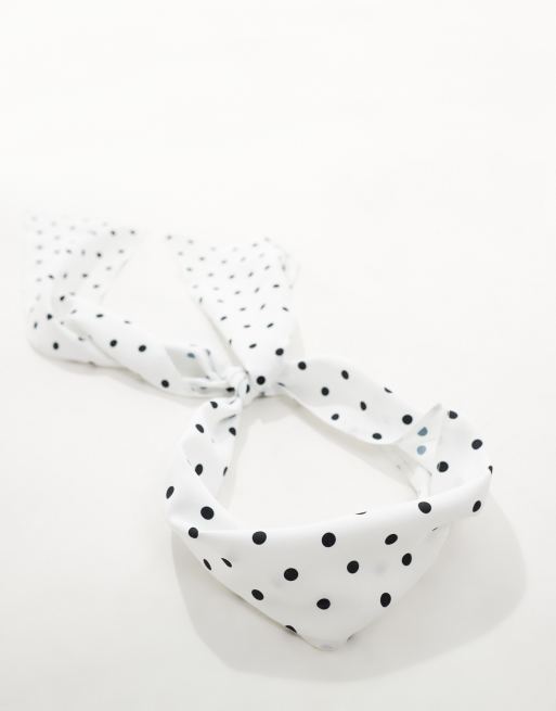 ASOS DESIGN skinny headscarf in polka dot, 4 of 4