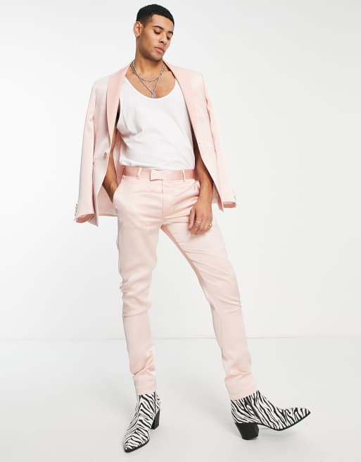 ASOS Super Skinny Prom Suit Pants In Pink for Men