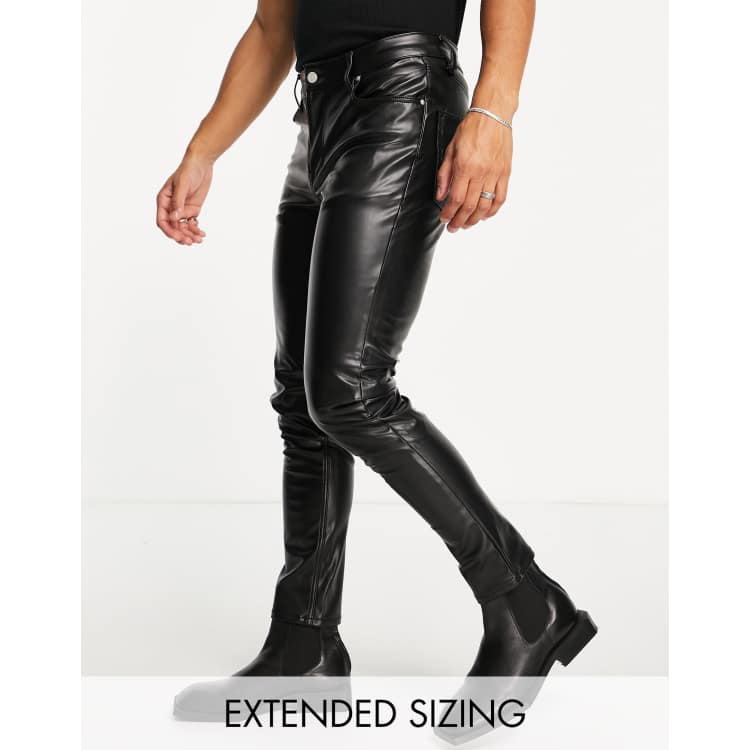 ASOS DESIGN skinny jean in black leather look