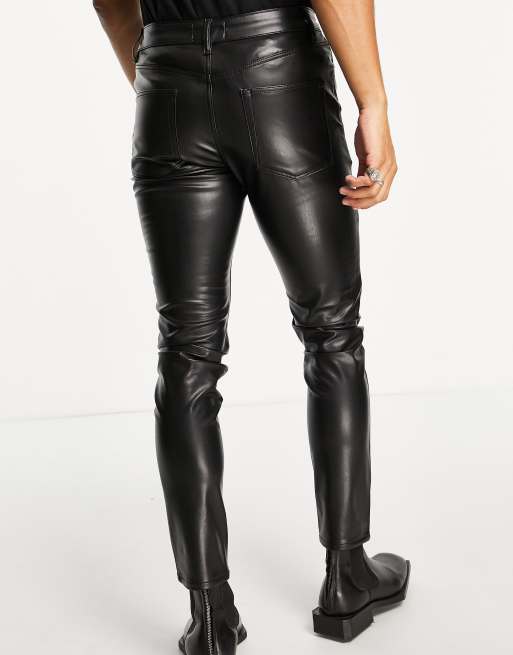 ASOS DESIGN skinny jean in black leather look